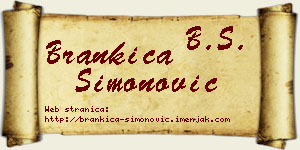 Brankica Simonović vizit kartica